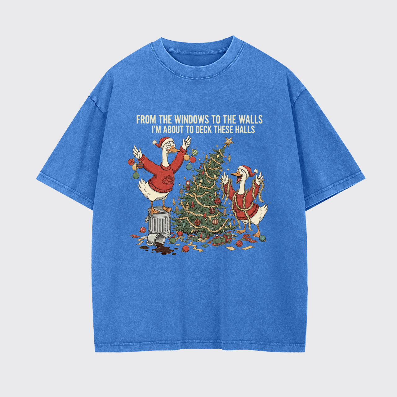Funny Christmas Goose Garment-dye Tees
