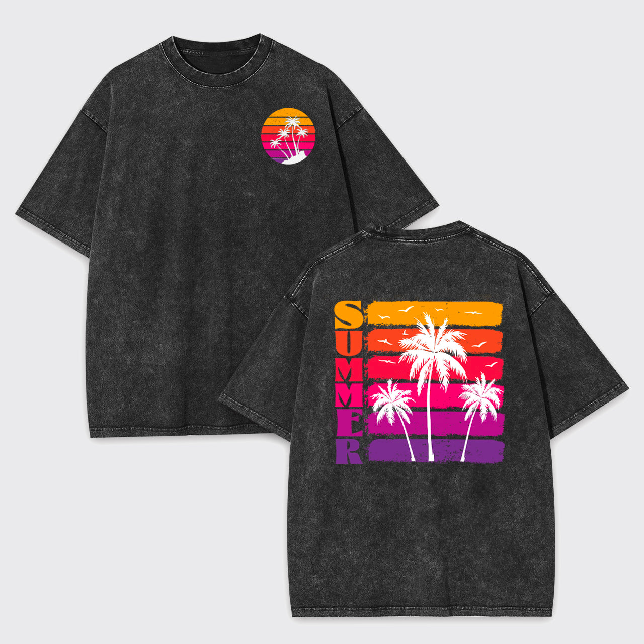 Palm Trees And Sunset Garment-dye Tees