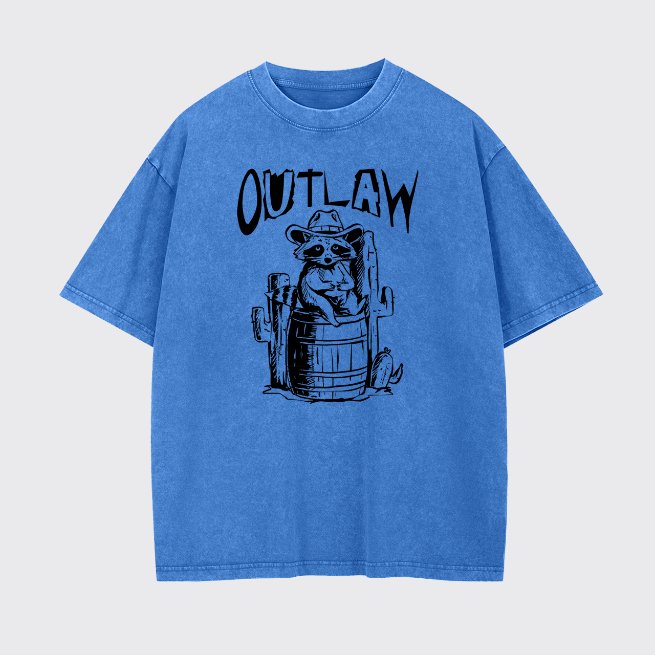 Retro Outlaw Raccoon Cowboy Garment-dye Tees