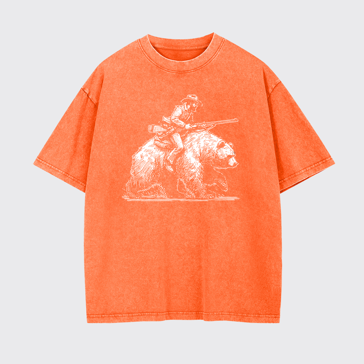 Cowboy Riding A Bear Garment-dye Tees