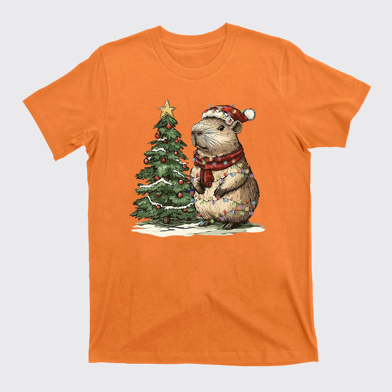 Capybara Christmas Tree T-Shirts