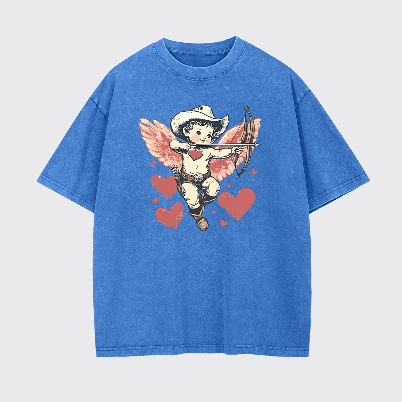 Retro Cupid Be My Valentine Garment-dye Tees