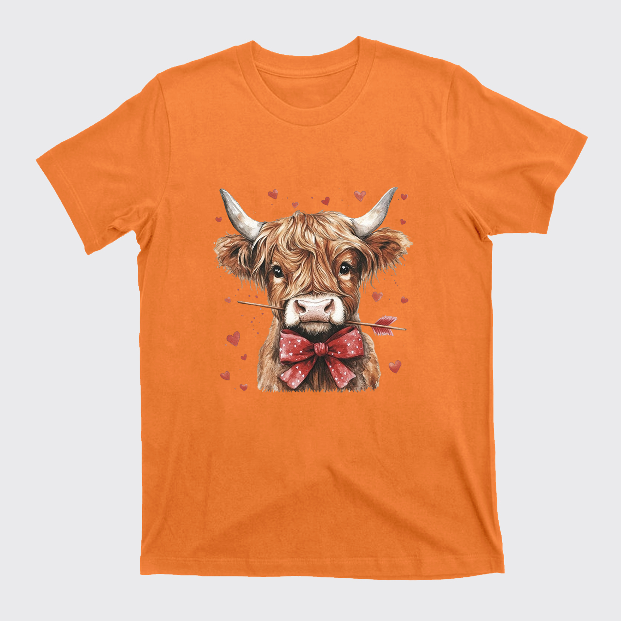 Highland Cow Valentine Heart T-Shirts