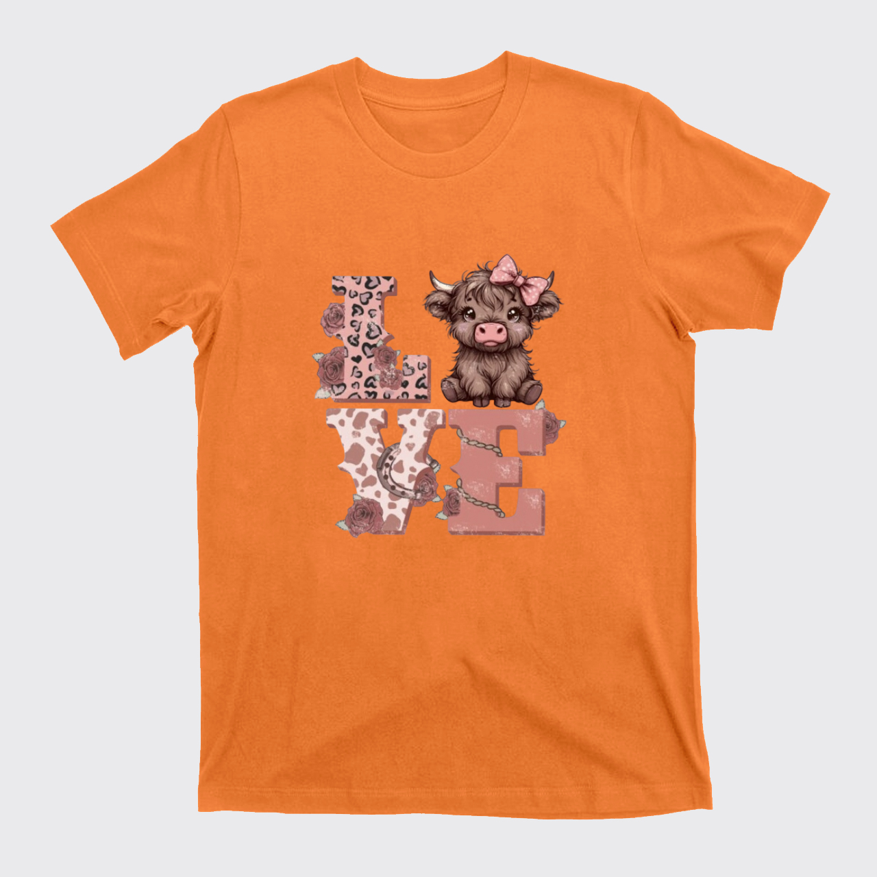 Valentines Highland Cow Love T-Shirts