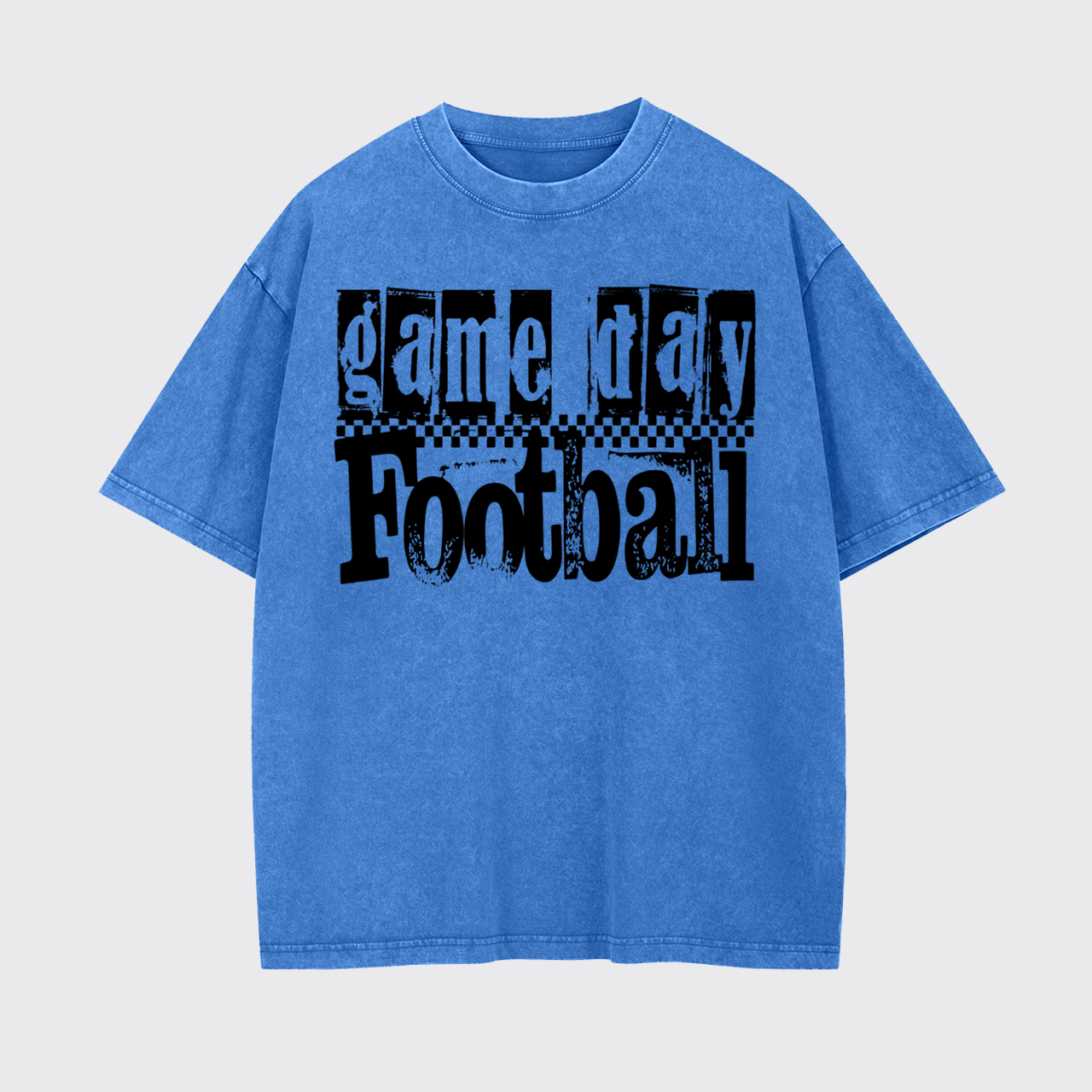 Game Day Football Retro Checkered Garment-dye Tees