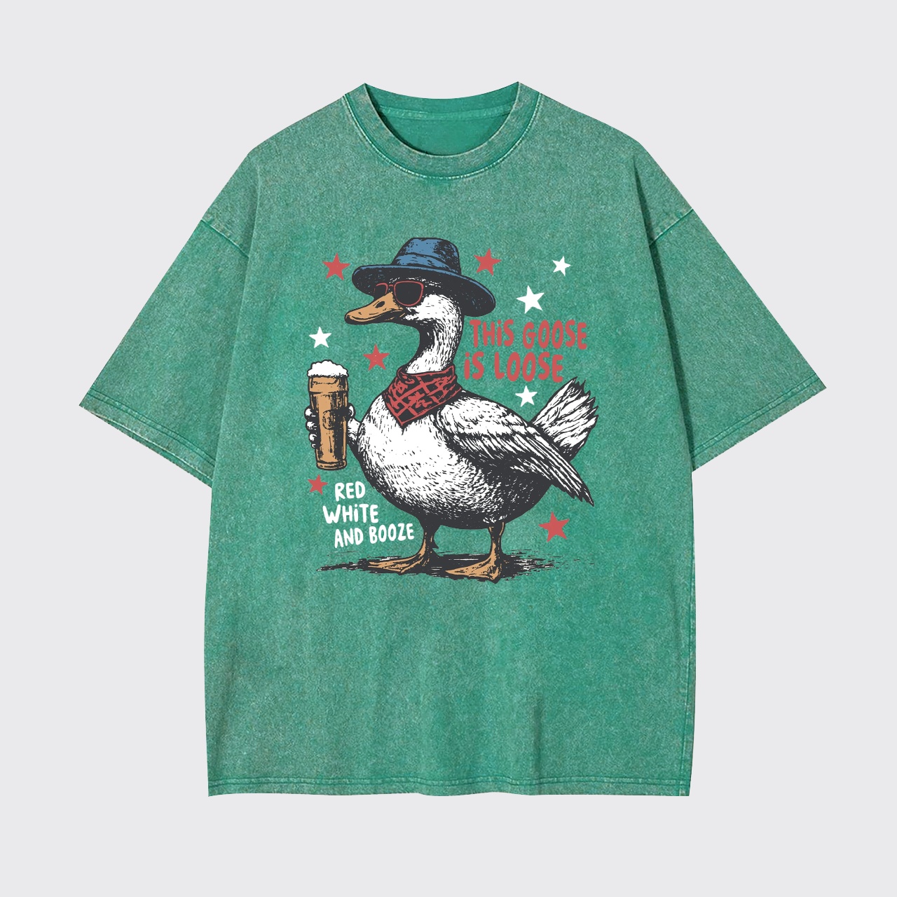 Humorous 4th Of July-This Goose Is Loose Garment-dye Tees