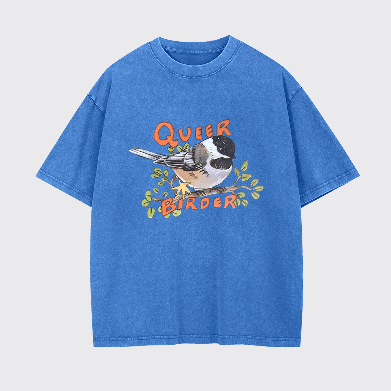 Queer Birder Chickadee Garment-dye Tees