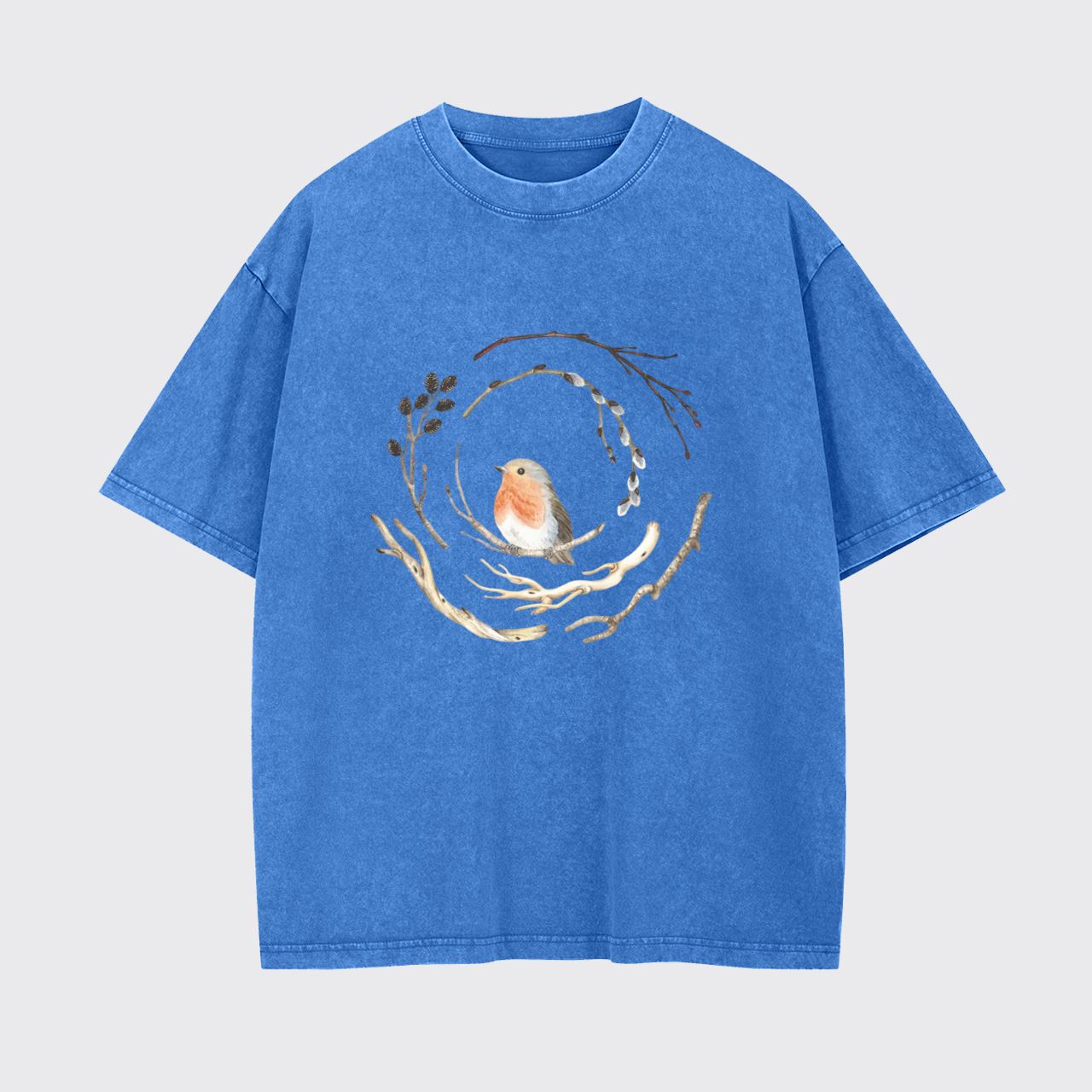 Watercolor Robin Bird Garment-dye Tees
