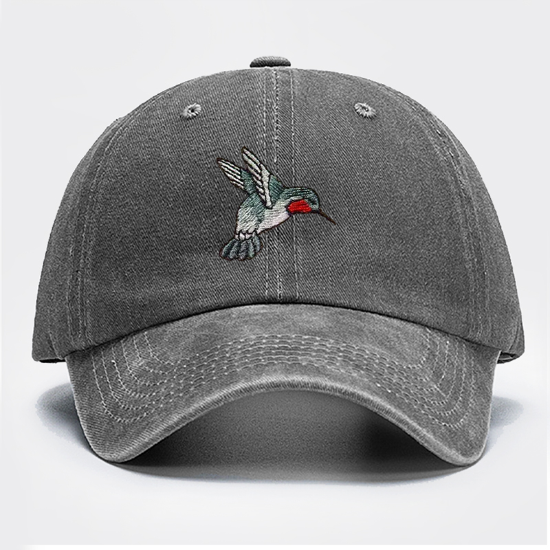 Embroidered Hummingbird Baseball Cap