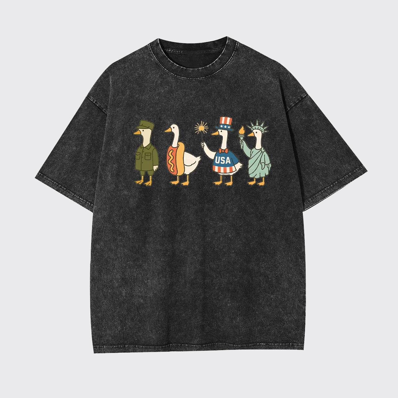 4th Of July-Patriotic Goose Garment-dye Tees