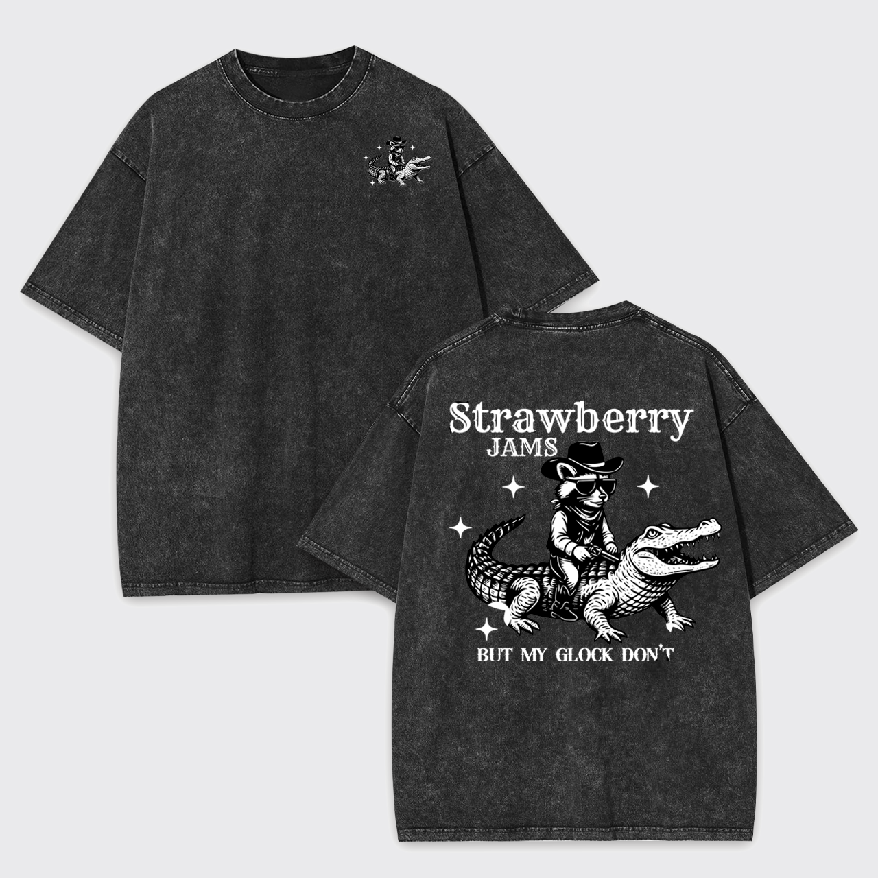 Snarky Sayings-Strawberry Jams But My Glock Don't Garment-dye Tees