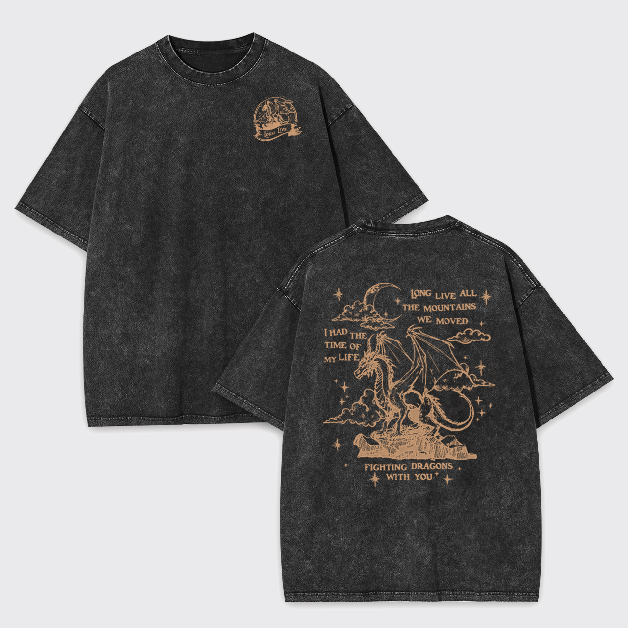 Dragon Fighting In The Castle Garment-dye Tees