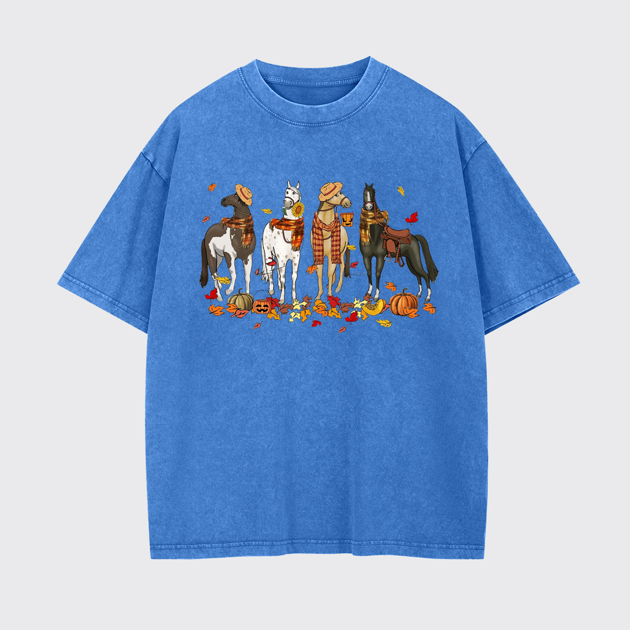 Halloween Ghost Horse Garment-dye Tees