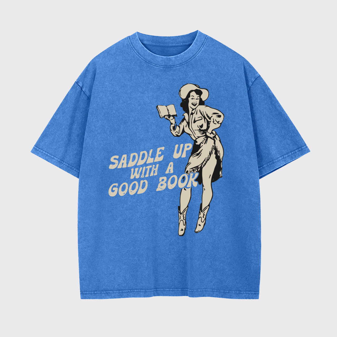 Retro Western Country Bookish Cowgirl Garment-dye Tees