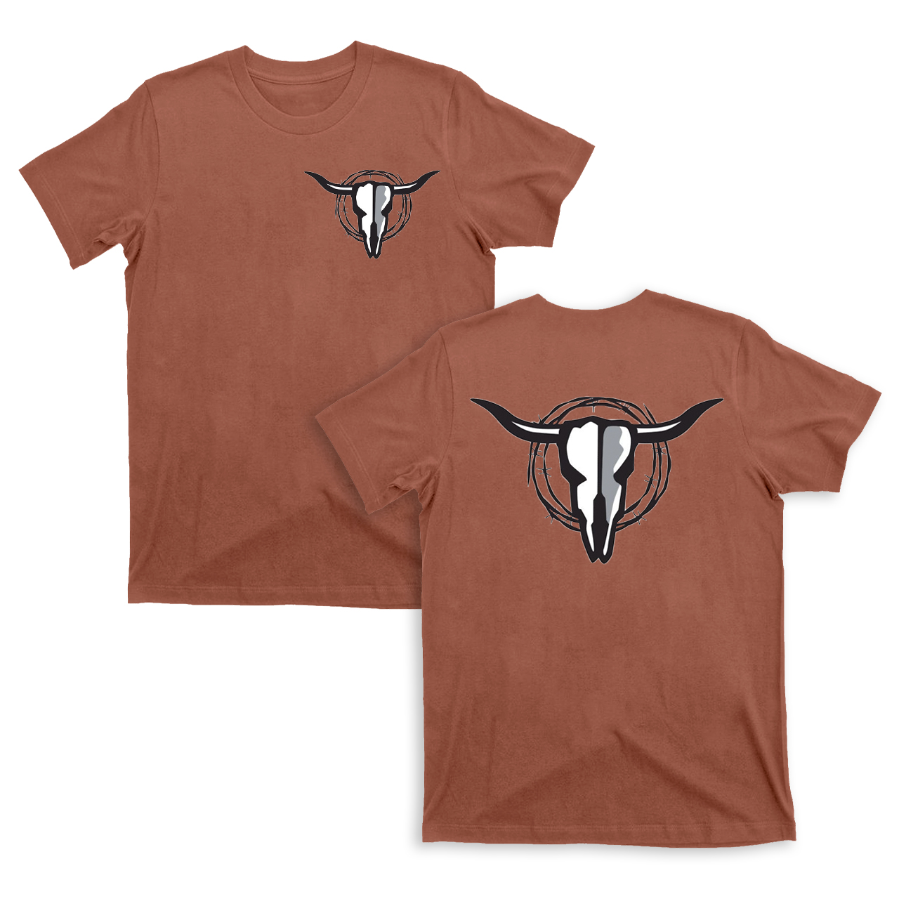 Cow Skull with Barbed Wire T-Shirts