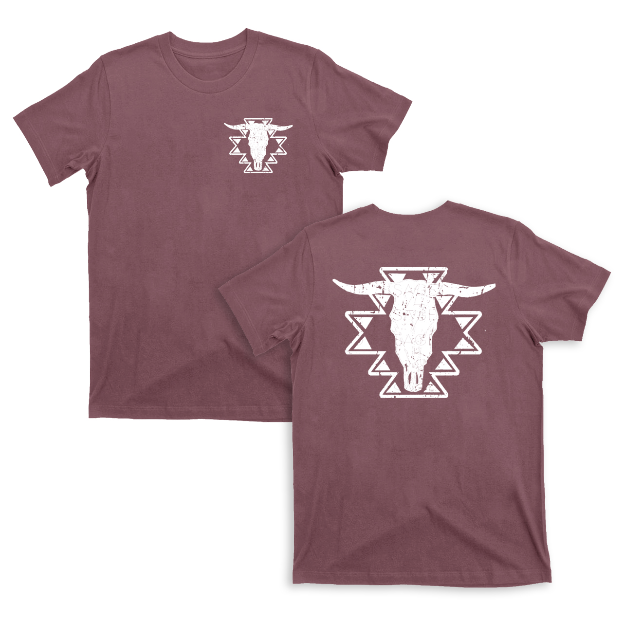 Aztec Cow Skull Lightening Longhorn T-Shirts