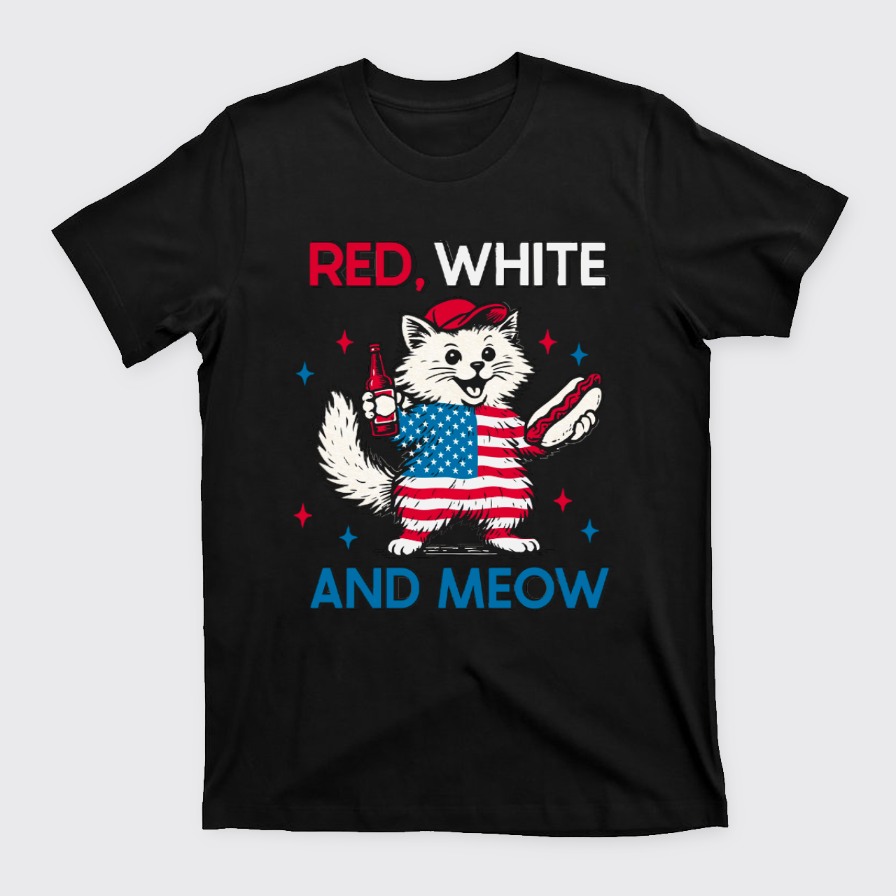 Funny Independence Day-Patriotic Cat T-Shirts