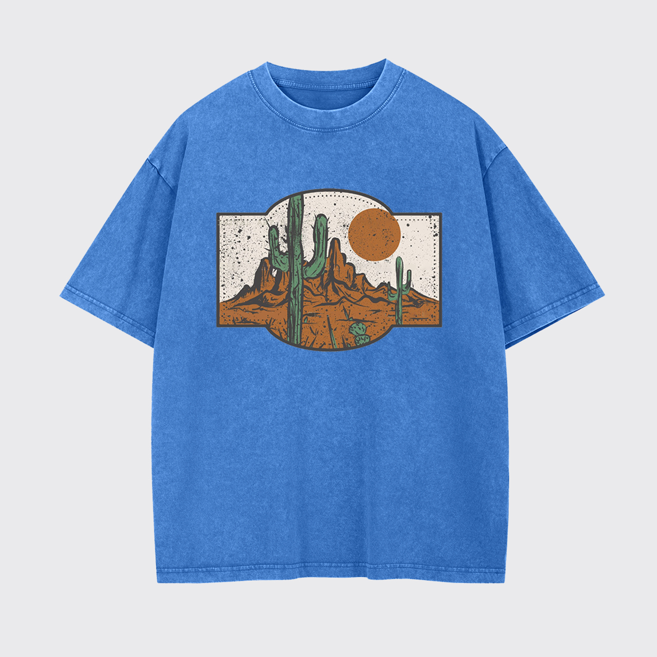 Western Desert Sunset Cactus Garment-dye Tees