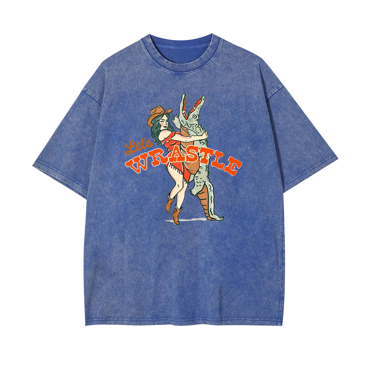 Let's Wrastle Cowgirl Power Garment-dye Tees