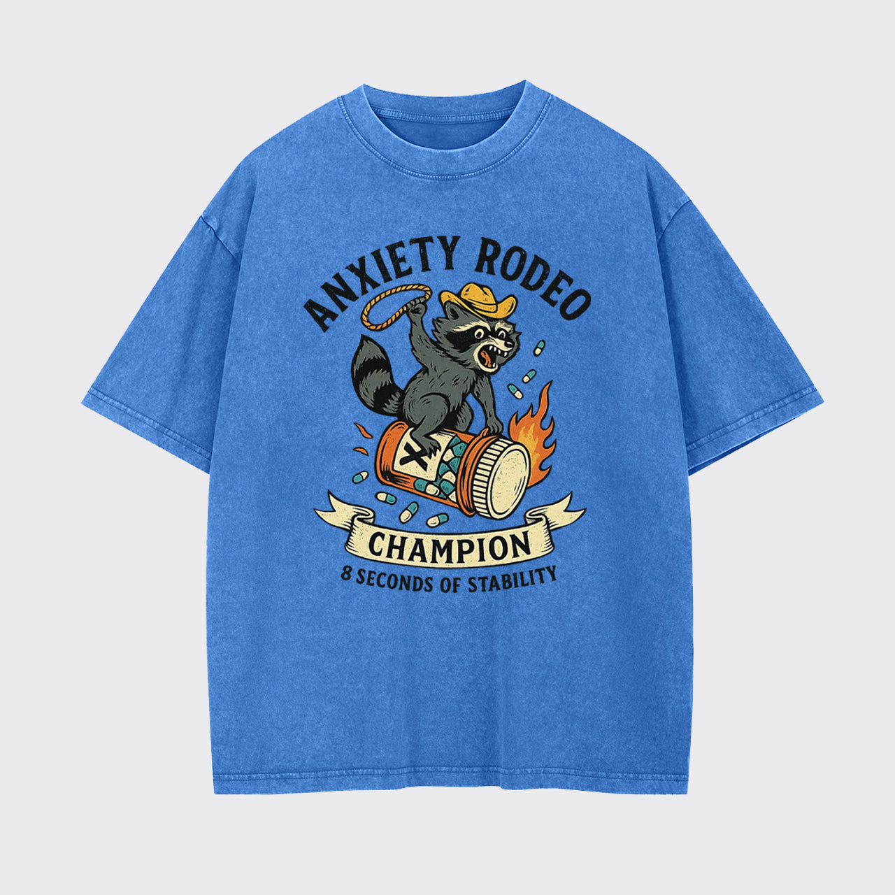 Anxiety 8 Seconds of Stability Garment-dye Tees