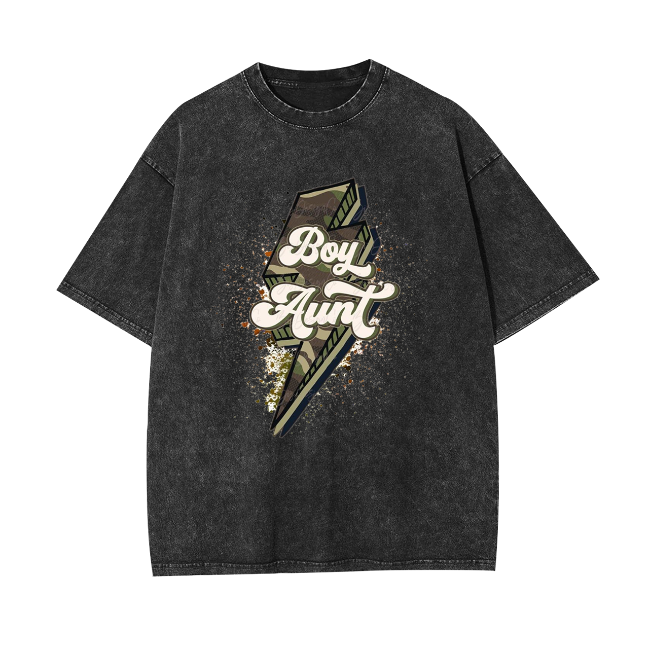 Boy Aunt Lightning Splash Garment-dye Tees