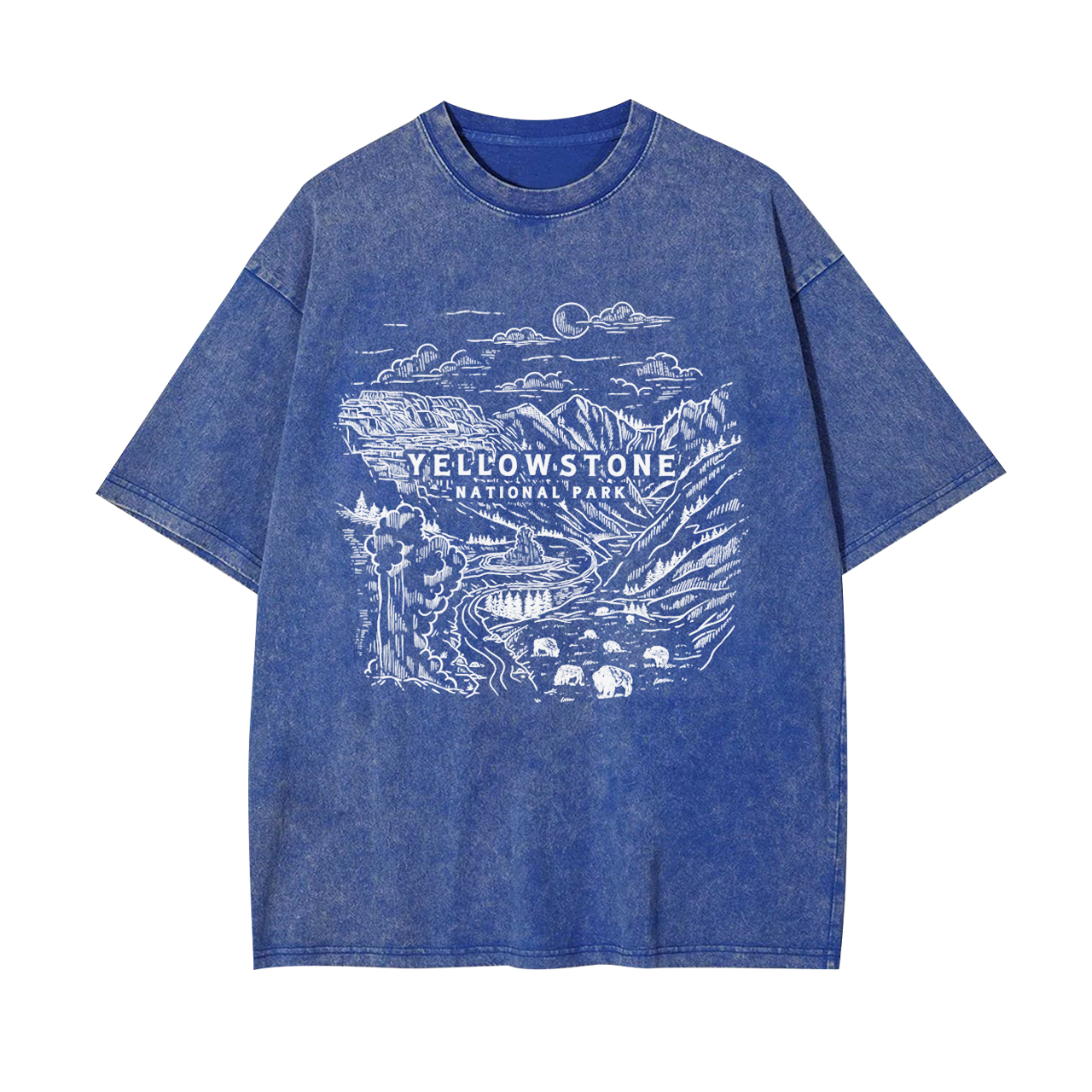 Aerial photography of Yellowstone National Park Garment-dye Tees