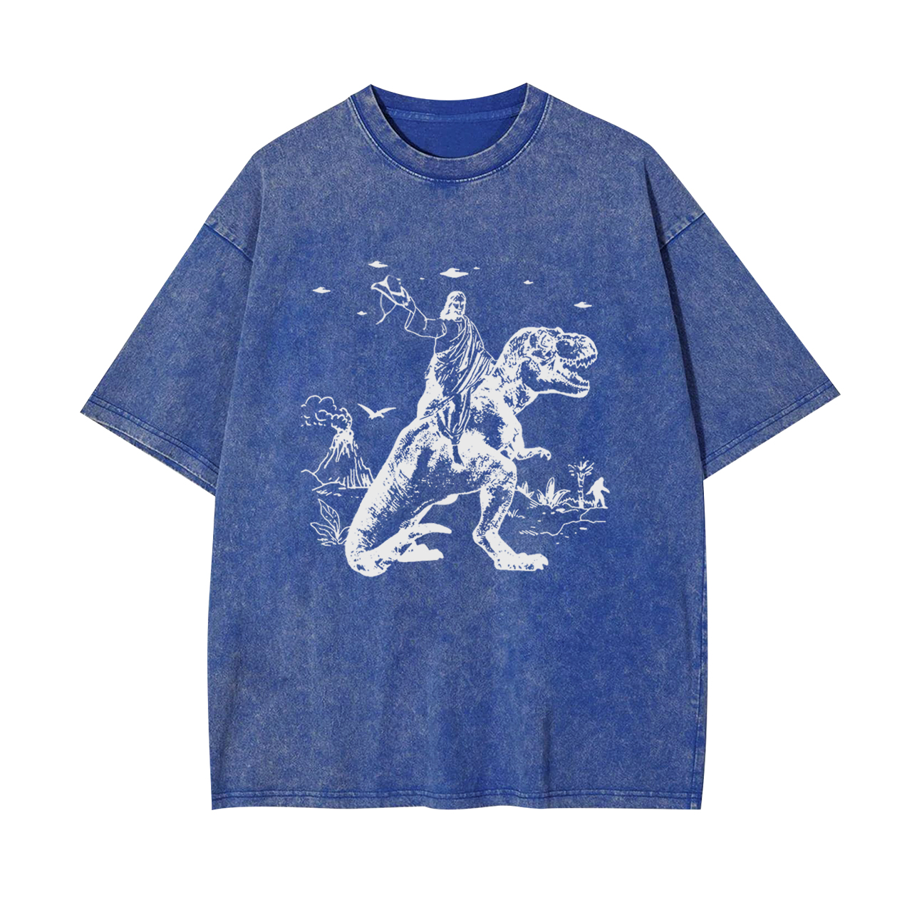 Jesus Riding Dinosaur Garment-dye Tees