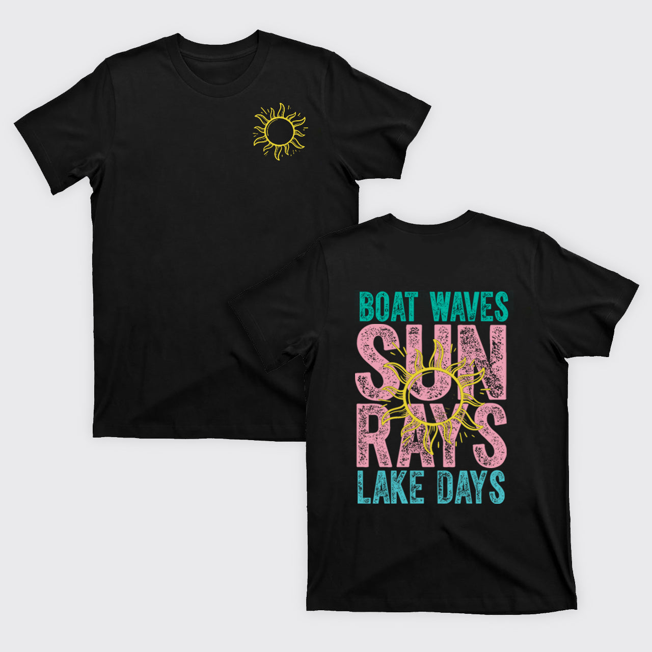 Summer,Boat Waves Sun Rays Lake Days T-Shirts