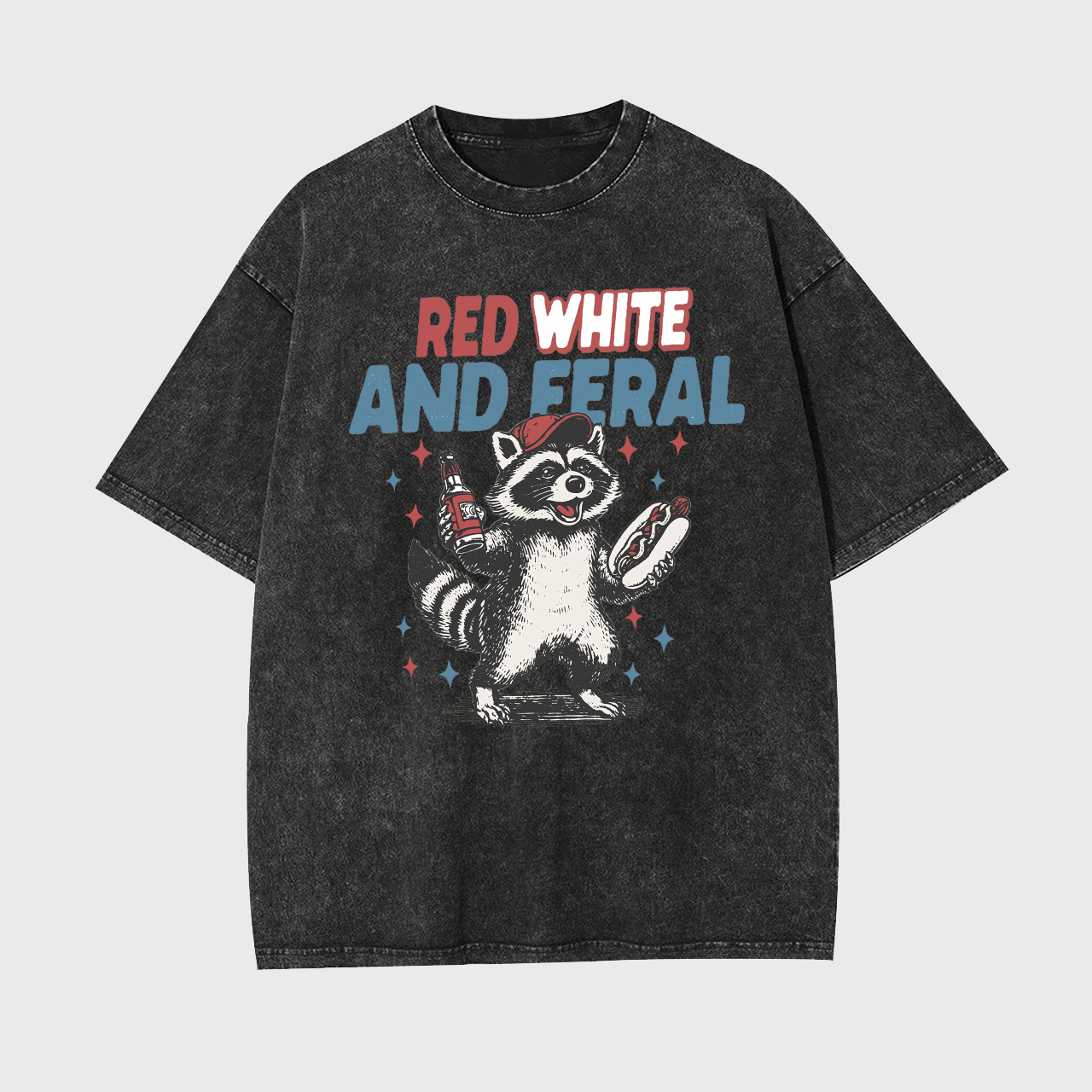 Funny Raccoon-Humorous 4th Of July Garment-dye Tees