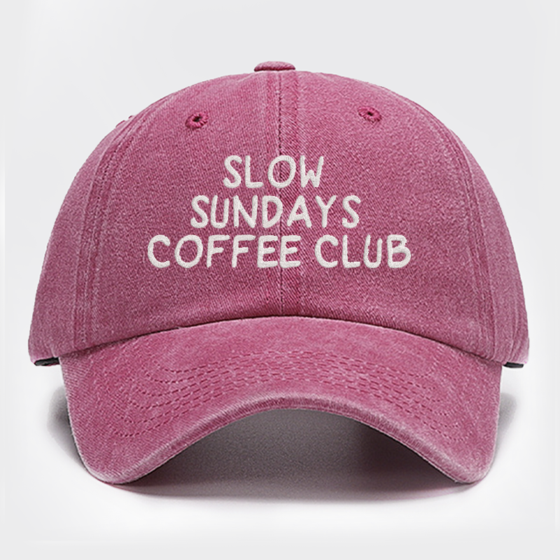 Slow Sundays Coffee Club Embroidered Baseball Cap