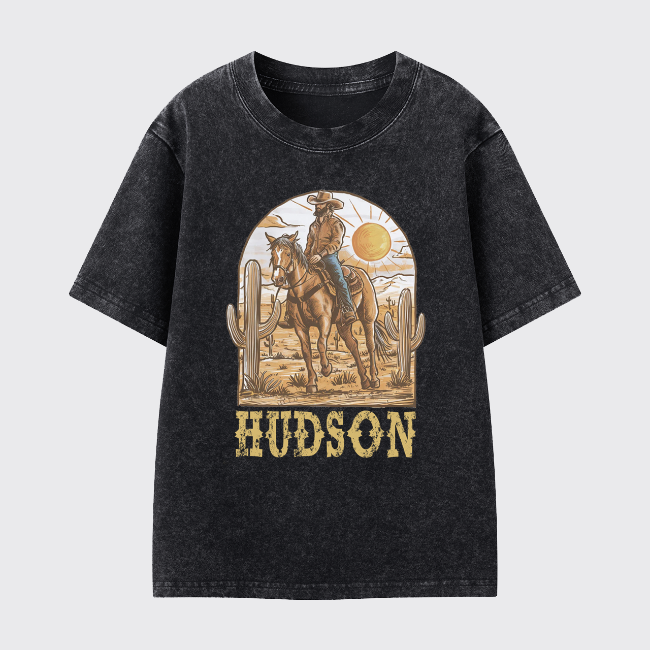 Personalized Cowboy Desert Washed Toddler T-shirt
