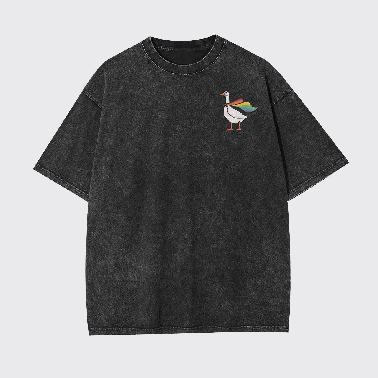 Rainbow Goose Embroidered Garment-dye Tees