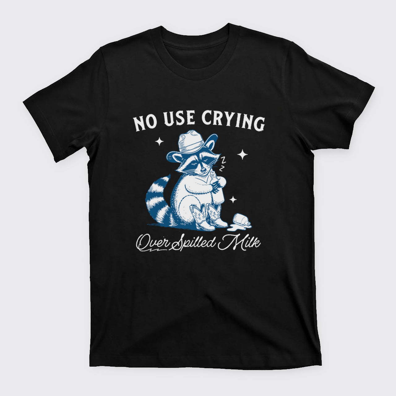 Funny Raccoon-No Use Crying Over Spilled Milk T-Shirts