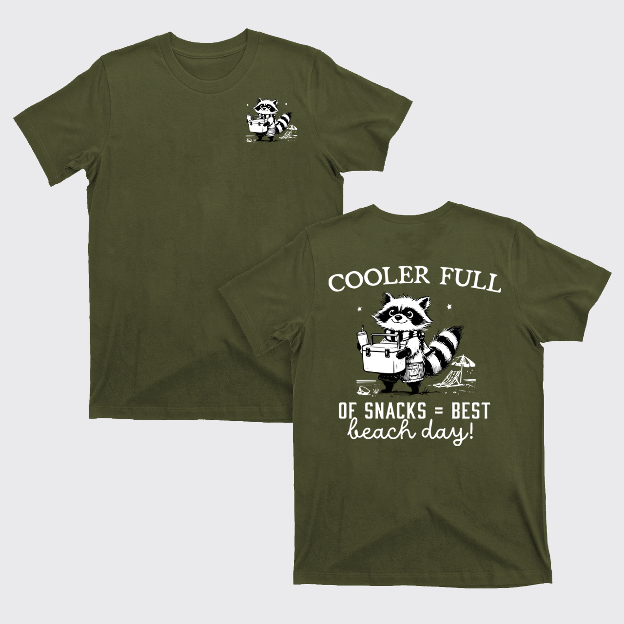 Funny Cooler-Raccoon Full Of Snacks T-Shirts
