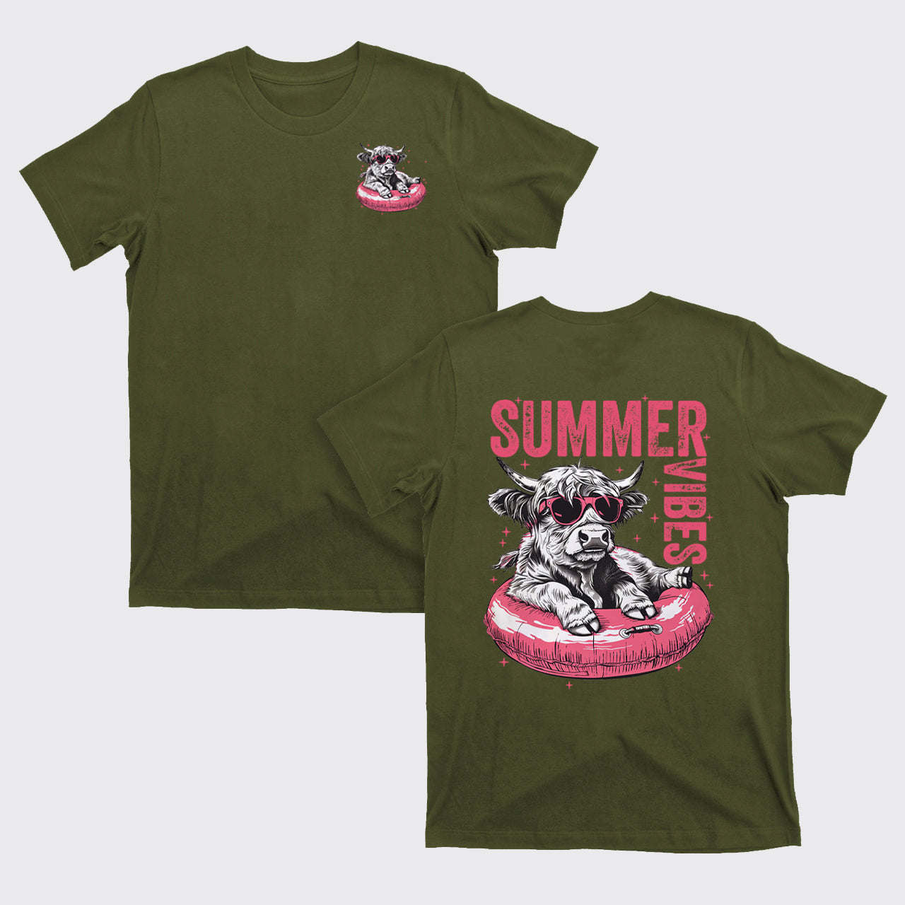 Summer,Highland Cow T-Shirts