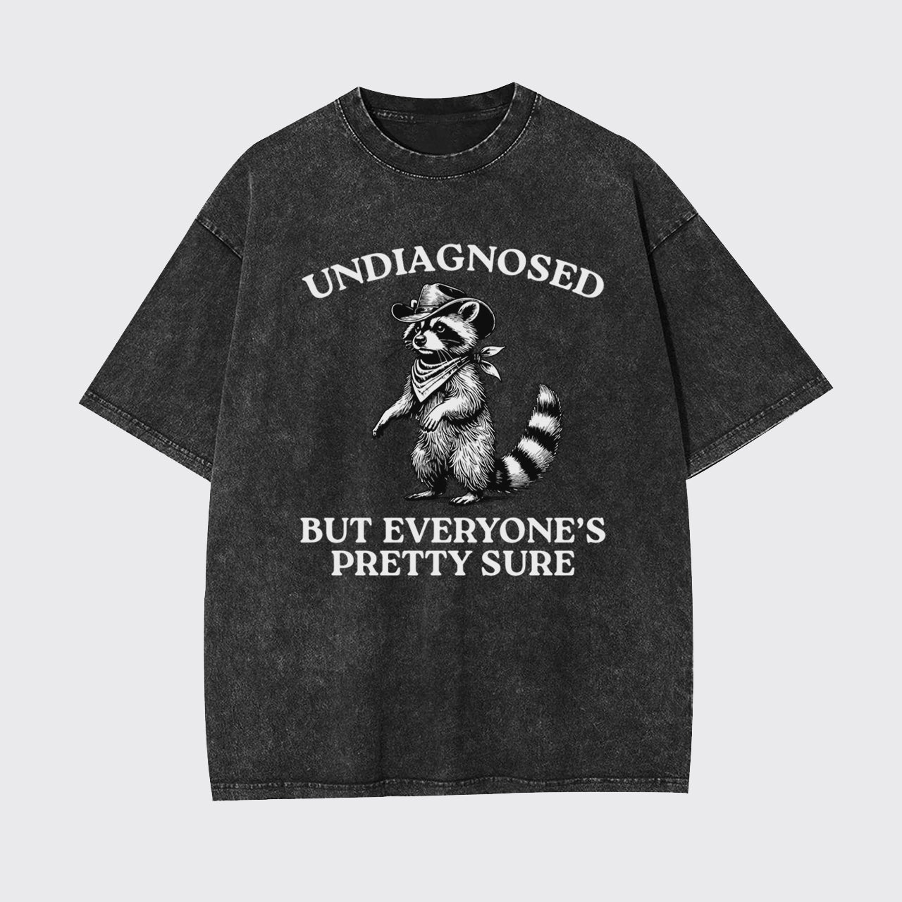 Trash Raccoon-Undiagnosed But Everyone's Pretty Sure Garment-dye Tees