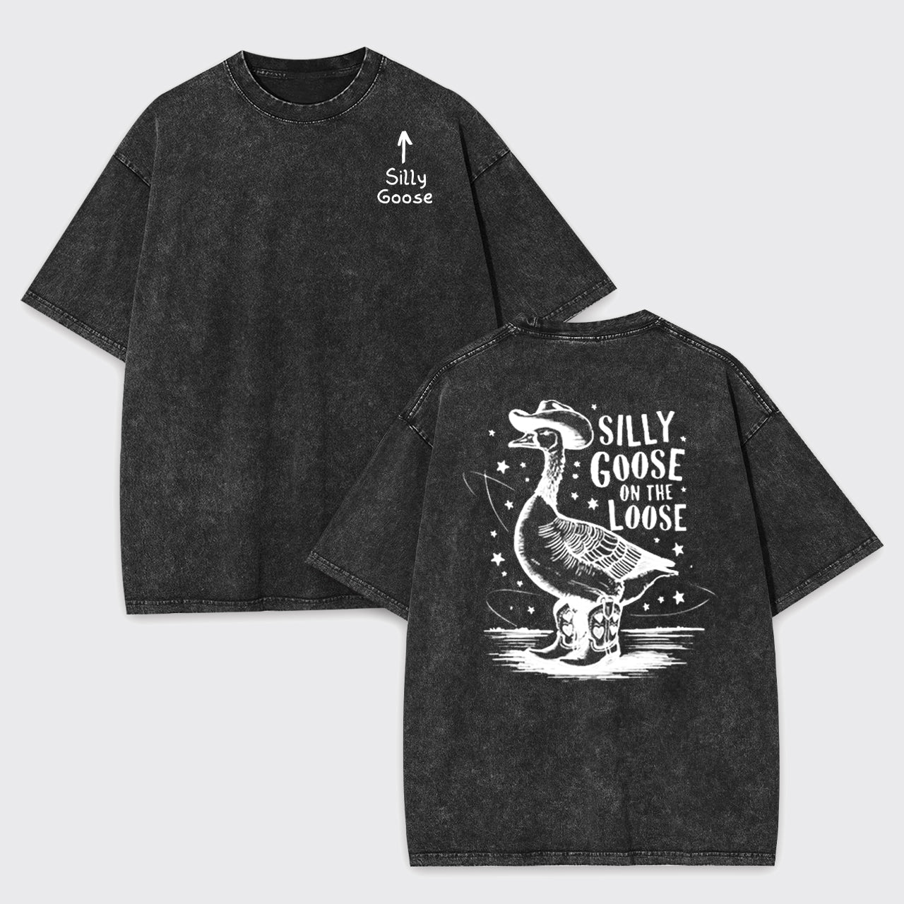 Silly Goose Funny Goose On The Loose Garment-dye Tees