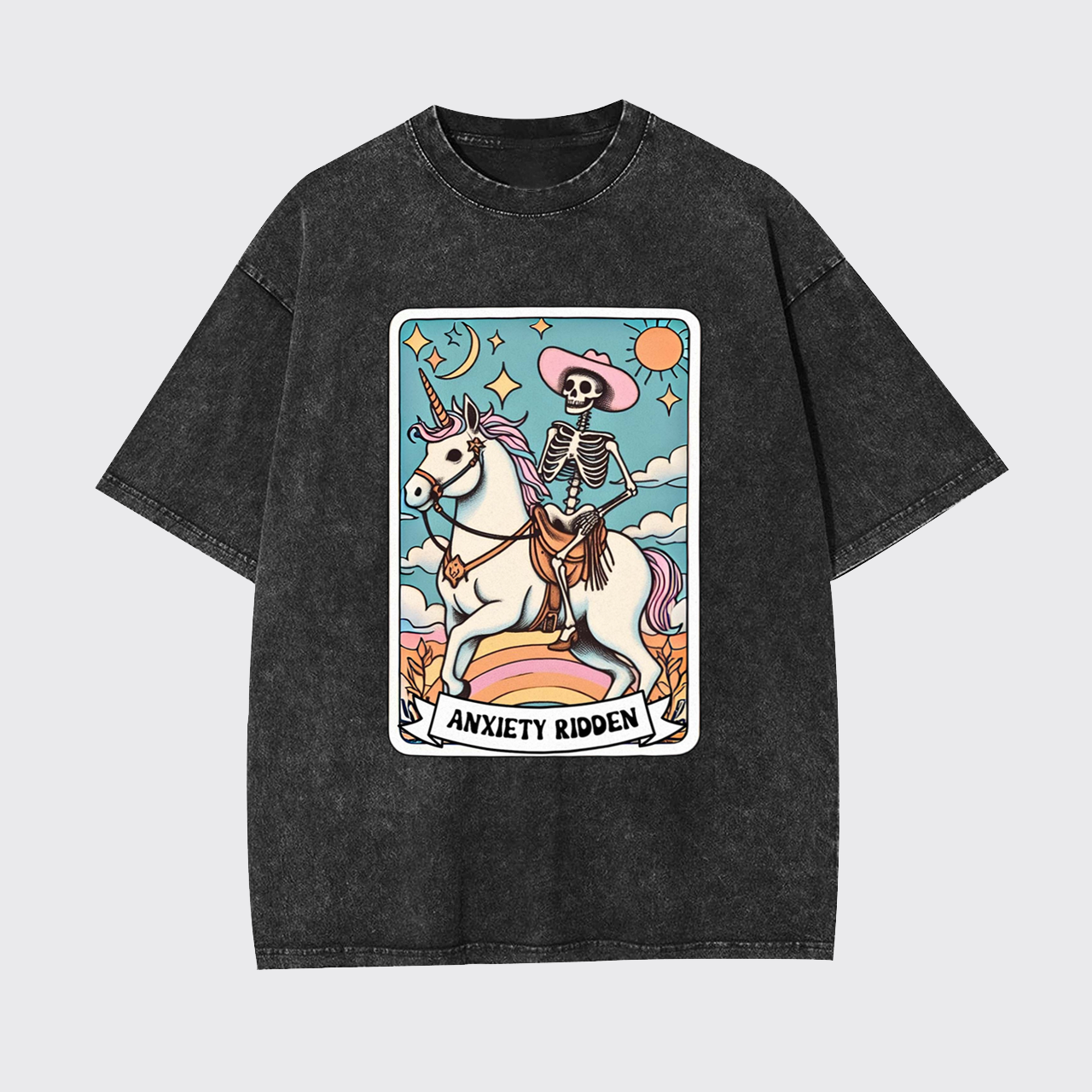 Mental Health-Anxiety Ridden Tarot Card Garment-dye Tees