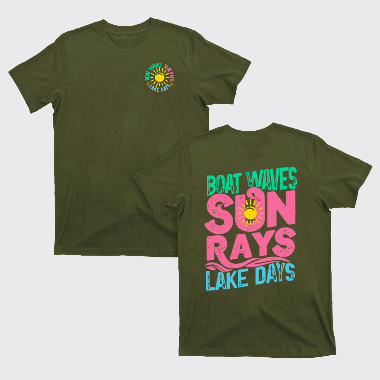Boat Waves Sun Rays Lake Days T-Shirts