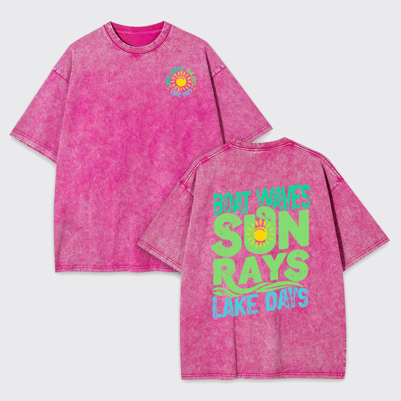 Boat Waves Sun Rays Lake Days Garment-dye Tees