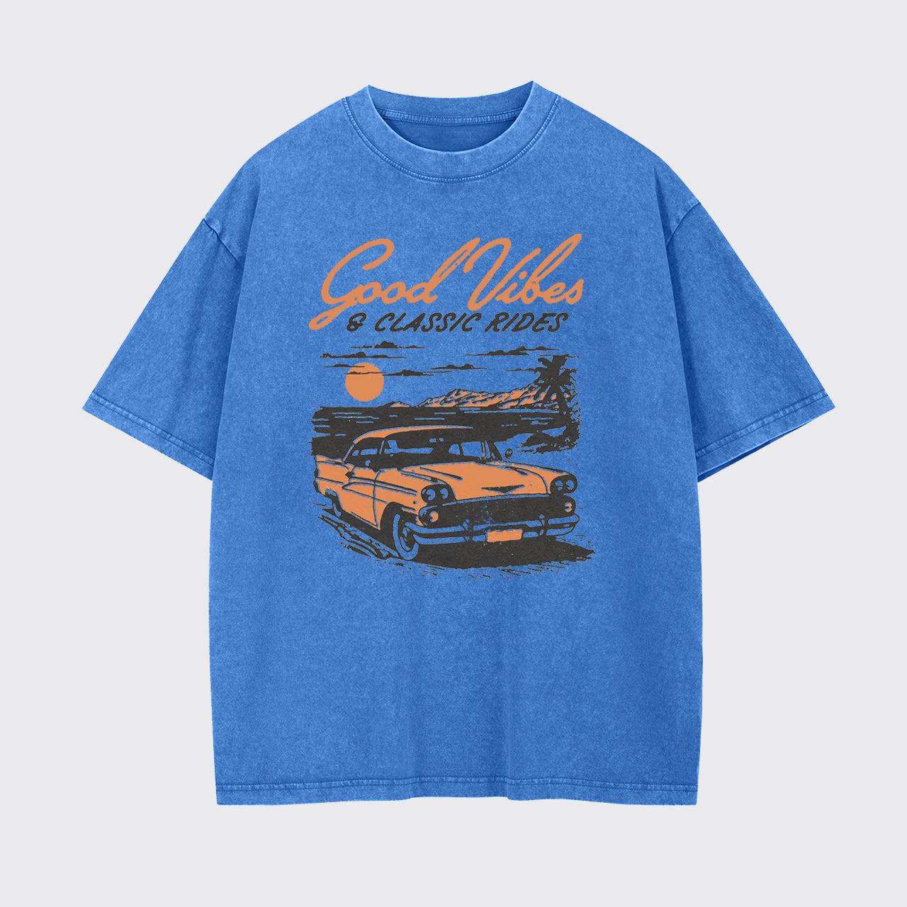 Retro Club-Car Hot Rod Summer Beach Vacation Garment-dye Tees