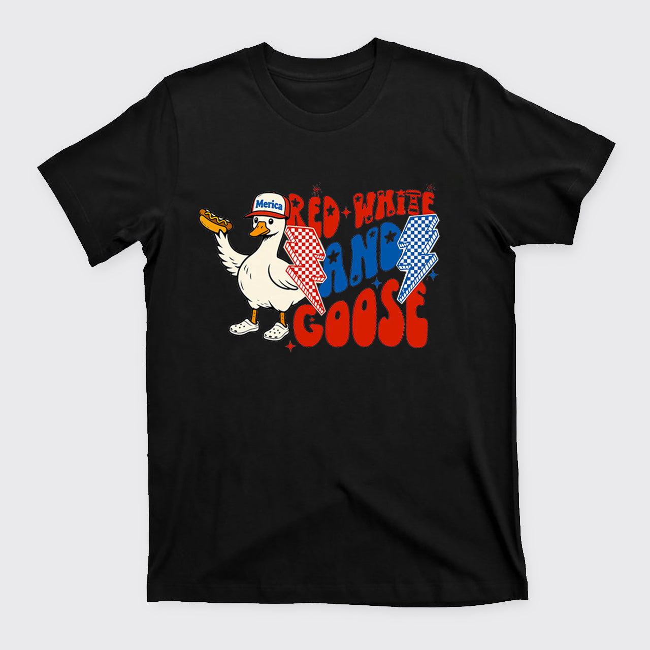 Patriotic Goose-Red White And Goose T-Shirts