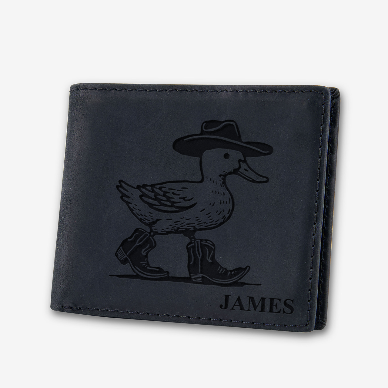 Personalized Vintage Leather Wallet_Goose