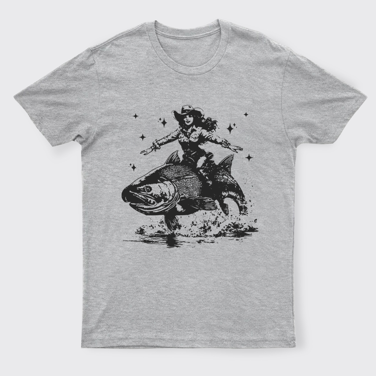 Cowgirl Riding A Fish T-Shirts