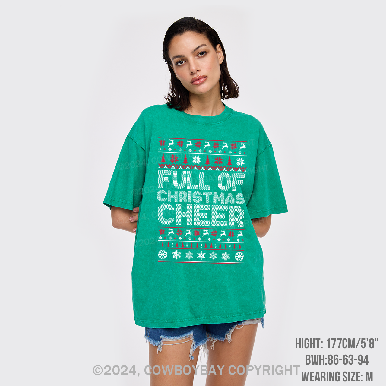 Full Of Christmas Cheer Garment-dye Tees
