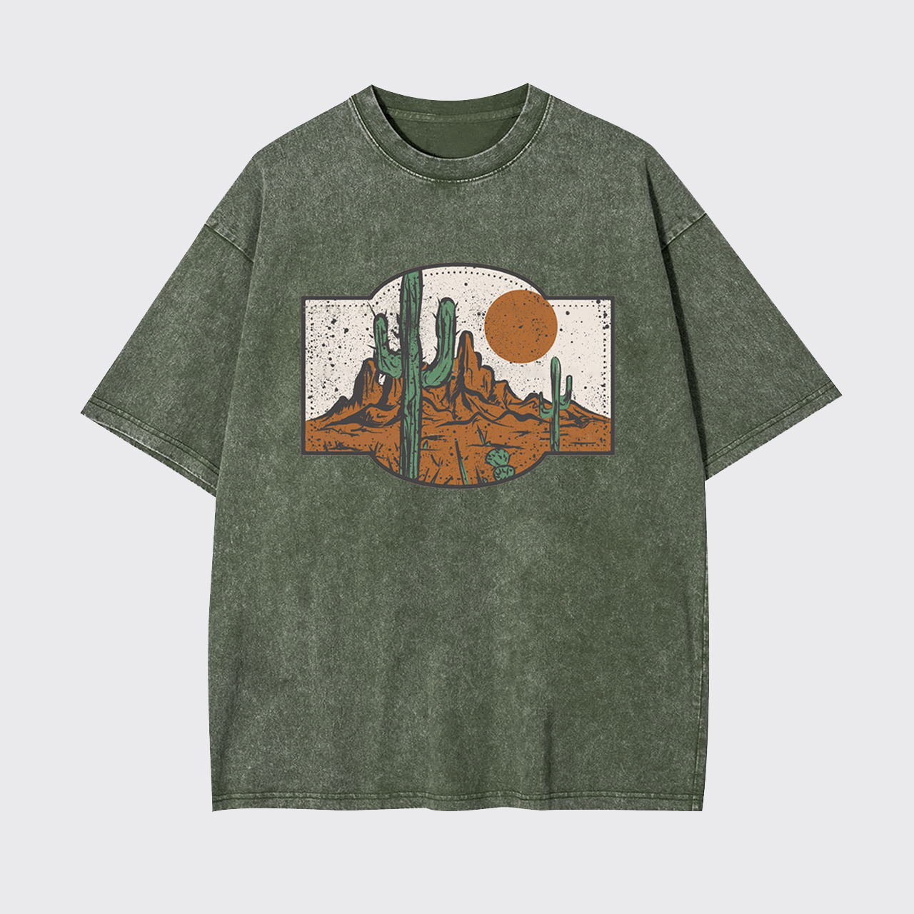 Western Desert Sunset Cactus Garment-dye Tees