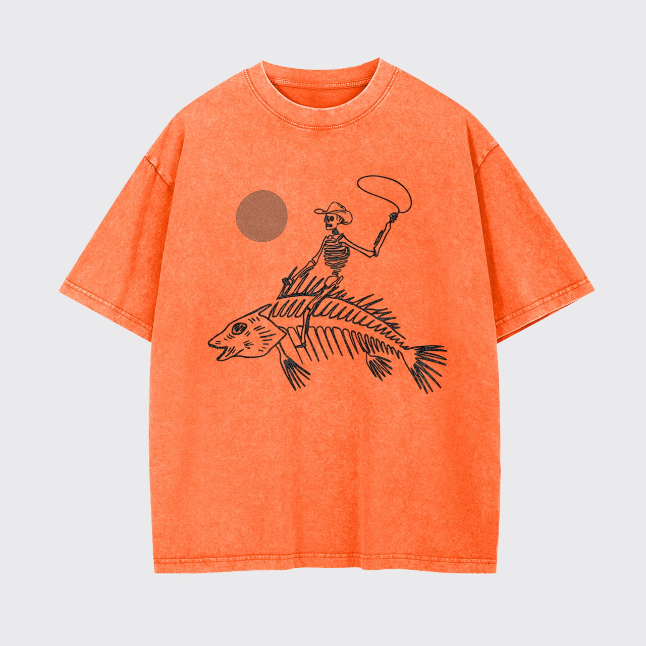 Ride the Waves Skeleton Cowboy Garment-dye Tees