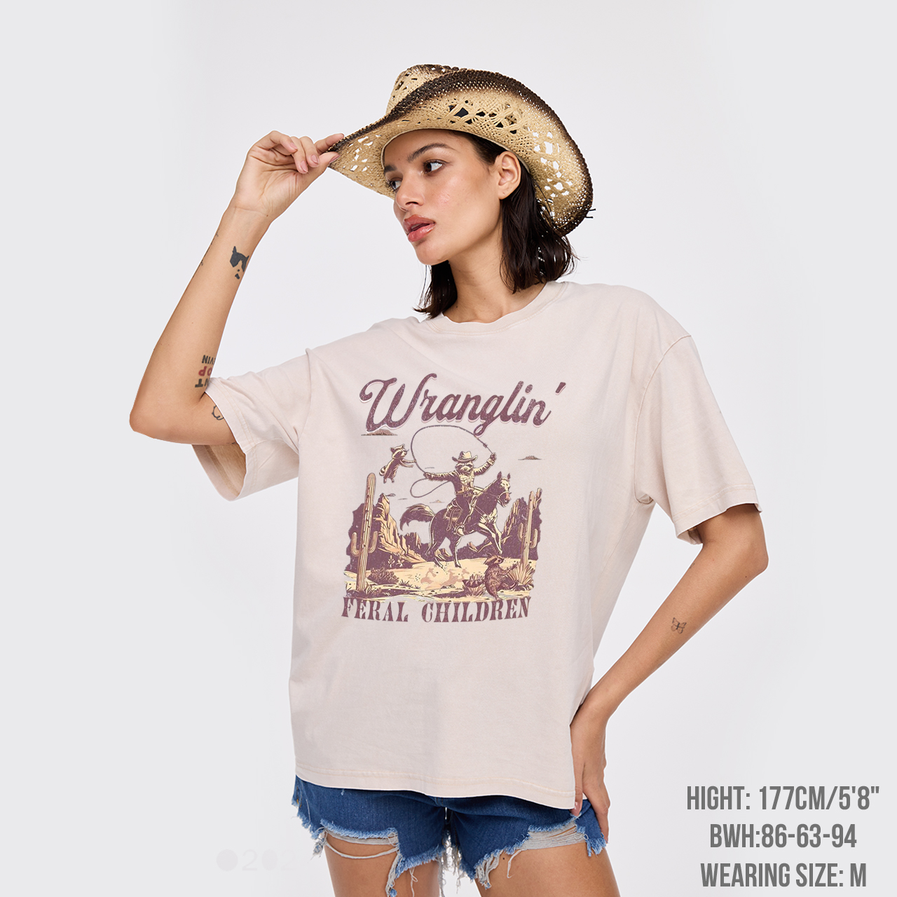 Raccoon Rodeo Western Garment-dye Tees