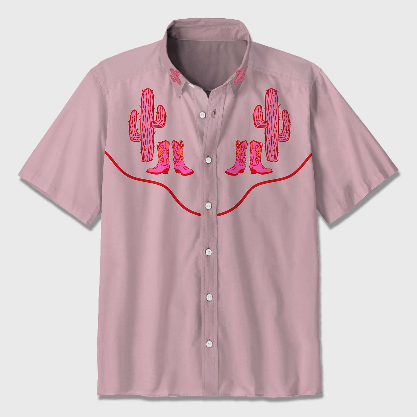 Pink Wilderness Ranch Button Up Shirts
