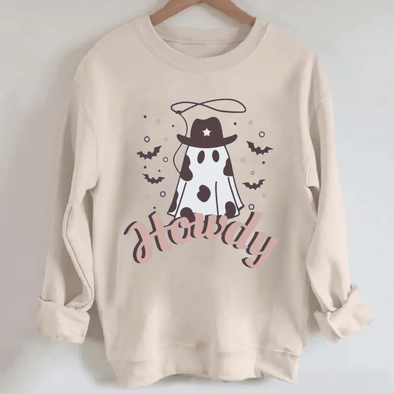 Howdy Western Cowboy Ghost Halloween Sweatshirt